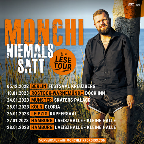 Tickets kaufen für LESUNG: MONCHI "NIEMALS SATT" (BERLIN)   am 05.12.2022